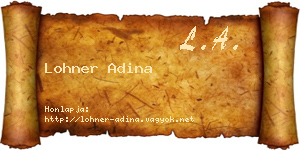 Lohner Adina névjegykártya